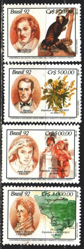 Brazil. 1992. 2472-75. Explorers Brazil, fauna, flora, rossica. MNH.