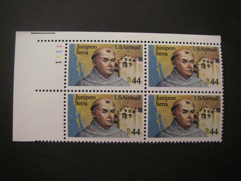 Scott C116, 44c Junipero Serra, PB4 #1111 UL, MNH Airmail Beauty