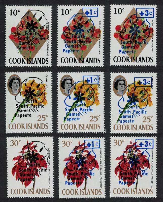 Cook Is. Fourth South Pacific Games Tahiti Ovpts 9v 1971 MNH SG#351-359
