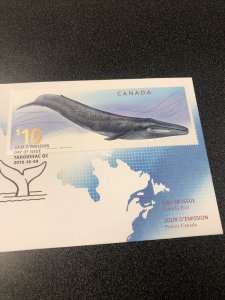 2010 Canada #2405 “ Blue Whale “ $10 stamp First Day Cover 