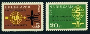 Bulgaria 1962 Sc#1218/1219 MOSQUITO-MALARIA-WHO (UN) - MEDICINE Set (2) MNH