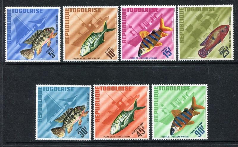 Togo 583-587, C61-C62, MNH, Michel 543-549, Fish, Fishing fleet, 1967.  x22965