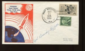 CAPT GRIFFITH SIGN 1958 PIONEER 1 DEEP SPACE PROBE LAUNCH GOLDCRAFT CACHET COVER