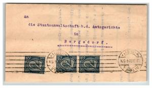 Germany 1922 Official Cover / Document / Thin From Opening - Z13958