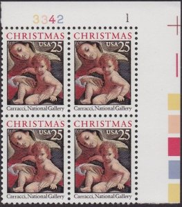 2427 Christmas Plate Block MNH