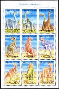 Angola 1998 Dinosaurs sheet MNH