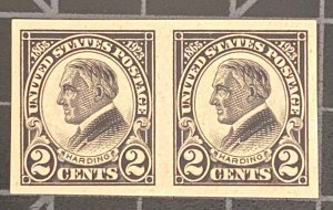 US Stamps - SC# 611 - MNH - Harding - Pair - Catalog Value $20.00