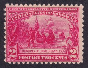US 329 2c carmine JAMESTOWN ISSUE MINT HINGED FINE SINGLE