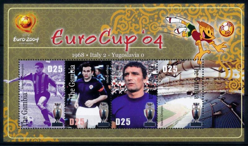 [78901] Gambia 2004 European Cup Football Soccer Italy Yugoslavia Sheet MNH