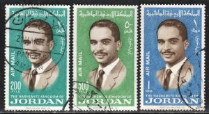 Jordan #C43-45 ~ Cplt Set of 3 - King Hussein ~ Used, MX (1966)