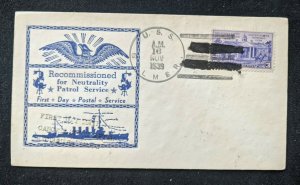 1939 USS Gilmer US Navy Recommissioned Cover to Philadelphia PA