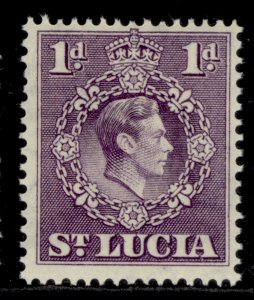 ST. LUCIA GVI SG129, 1d violet, NH MINT. PERF 14½ X 14