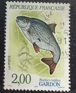 France 1990 Scott 2227 used - 2.00fr,  Fish, Roach, gardon