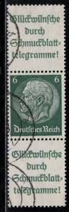 Germany Scott # 419, 2 labels A14, used, se-tenant, Mi # S208.2