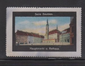 German Vignette Stamp - Series Bautzen, View of Main Market & City Hall