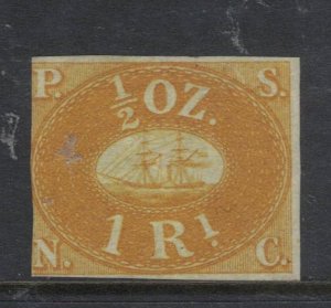 Peru Steam Navigation 1/2 Oz Orange Hard Paper NGAI (1foy)