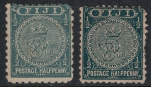 Fiji #53*, 53a used  CV $9.75