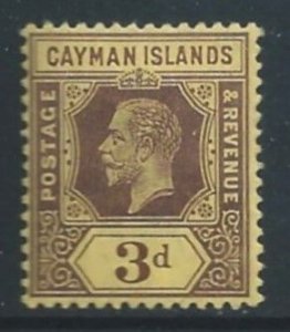 Cayman Island #37 MH 3p King George V - Wmk. 3