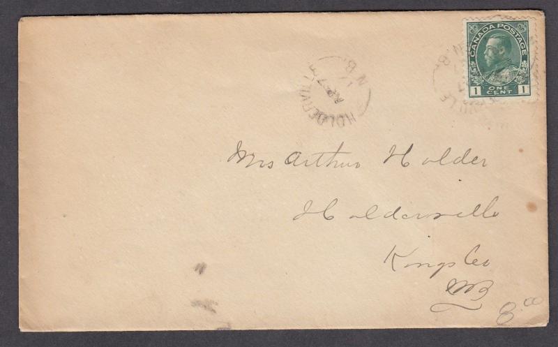 NEW BRUNSWICK SPLIT RING TOWN CANCEL COVER HOLDERVILLE 