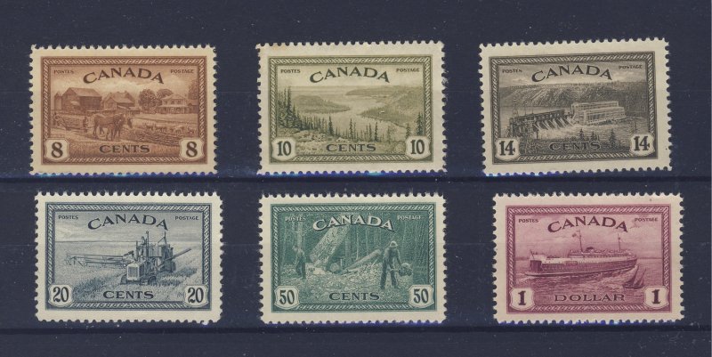 6x Canada Peace Issue Mint Stamps #268 to #273 Guide Value = $85.00