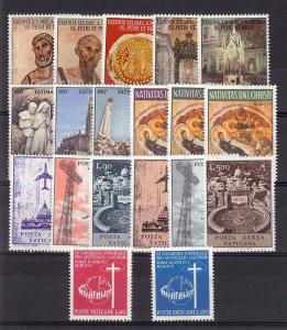 1967 Vatican City -Sc# 448-460, C47-C52 - Complete year set - MNH