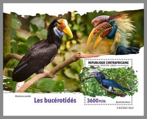 CENTRALAFRICA 2023 MNH Hornbills S/S II #613b2