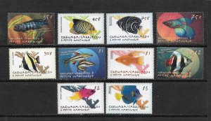 FISH - GRENADA GRENADINES #2155-64  MNH