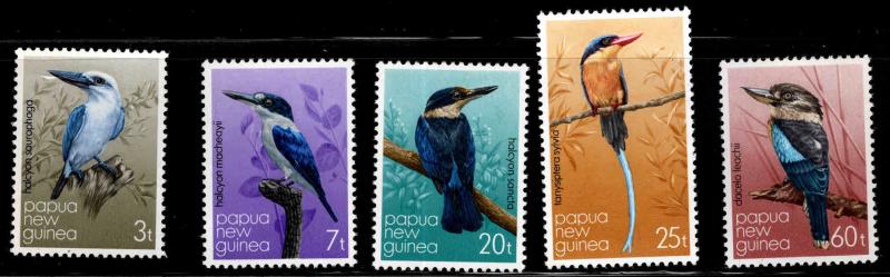 PNG Papua New Guinea Scott 529-533 MNH** Kingfisher bird set