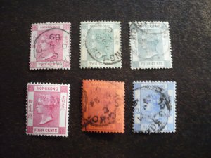 Stamps - Hong Kong - Scott# 36b-39,44,45 - Used Part Set of 6 Stamps