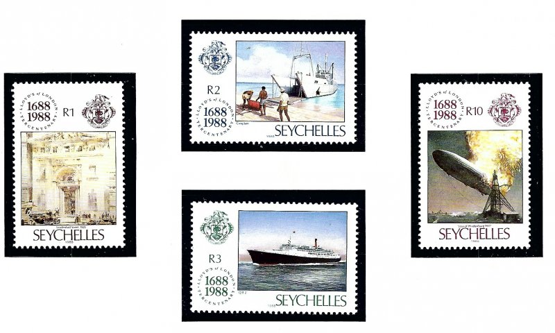 Seychelles 649-52 MNH 1988 Lloyds of London (Ships)