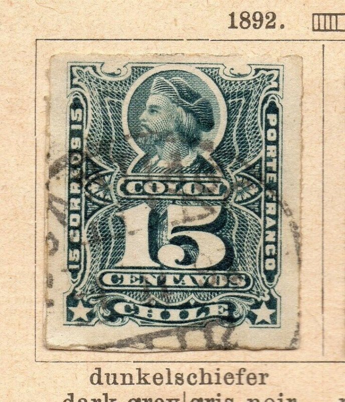 Chile 1892 Early Issue Fine Used 15c. NW-09262