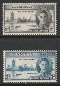 Gambia Scott 144/145 - SG162/163, 1946 Victory Set MH*