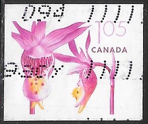 Canada 2133 Used - Flowers - Pink Fairy Slipper (Calypso bulbosa)