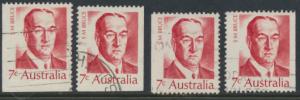 Australia  Sc# 517 Stanley Bruce    Used x4  Booklet stamps see details 