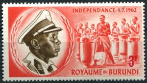 Burundi Sc#28 MNH, 3fr ver & dk brn, Independence (1962)