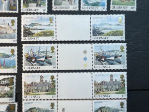 GUERNSEY # 283-302-MINT NEVER/HINGED--COMPLETE SET OF GUTTER PAIRS--1984-85