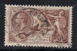 Great Britain Sc 222 1934 brown G V & Seahorse stamp used