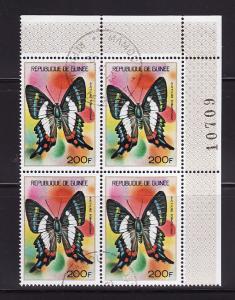 Guinea 641 Block of 4 U Butterflies