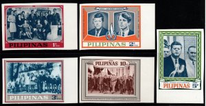 1968 Philippines Scott Unlisted Kennedy Family Set Never Issued Imperf Set/5 MNH