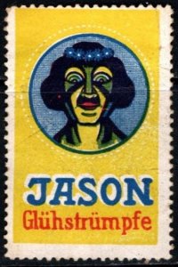 Vintage German Poster Stamp Jason Glow Body Mantles