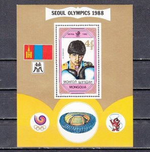 Mongolia, Scott cat. 1758. Seoul Olympics-Boxing s/sheet.