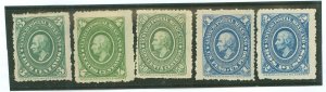 Mexico #152/153/160-162 Unused Single