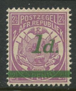 Transvaal - Scott 163 - Surcharge Issue -1895 -MNH -Single 1p on a 2.1/2p Stamp