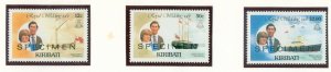 KIRIBATI 373s,375s, 377s (SPECIMEN) MNH  ROYAL WEDDING SET SCV $3.35 BIN $2.00