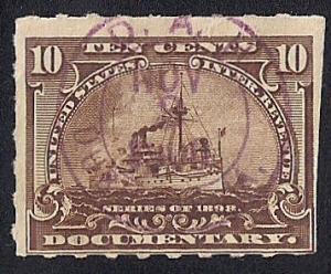 R168 10 cents Documentary Battleship Super Stamps used F