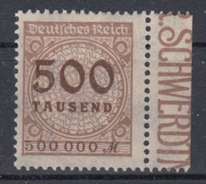 Germany Sc#280 VAR 1923 Mi#313 AP dgz perforated Margin mnh (DR1379)