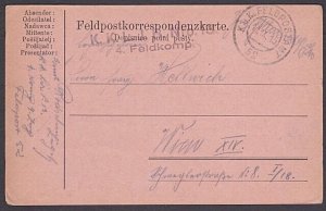 AUSTRIA 1915 WW1 Field Postcard - FELDPOSTAMT 52 cds.......................a2679