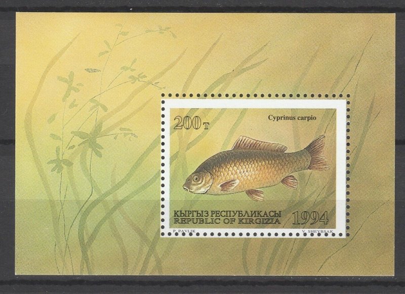 Kyrgyzstan 1994 Fauna Fish MNH Block 