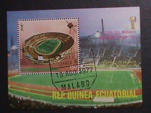 EQUATORIAL GUINEA 1977 WORLD CUP SOCCER CHAMPIONSHIPS-ARGENTINA-CTO S/S VF