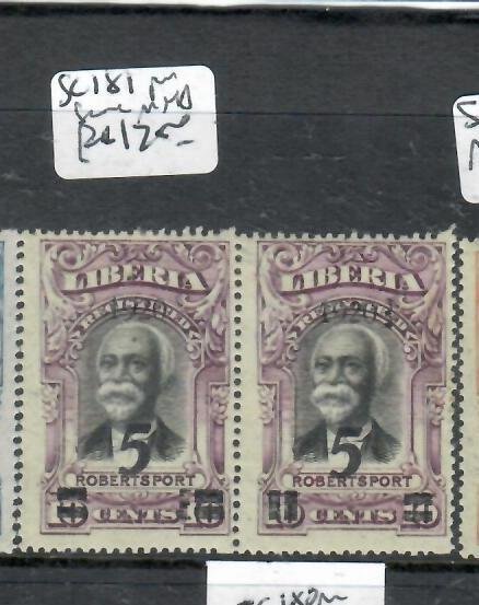LIBERIA         SC  181  PAIR R STAMP BAR VERTICAL   MNH      PP1116H